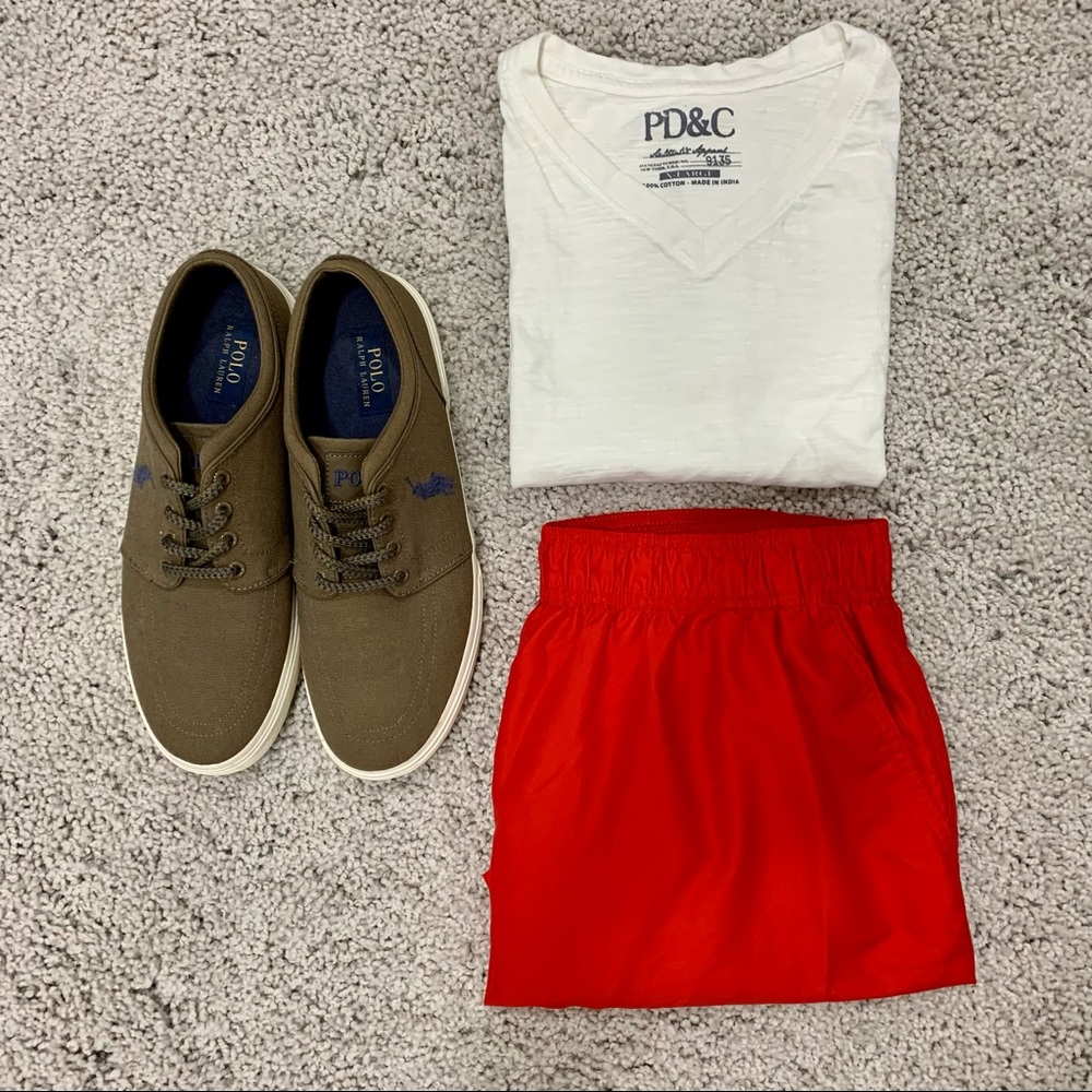 Men’s Red Lifeguard Swim Trunks